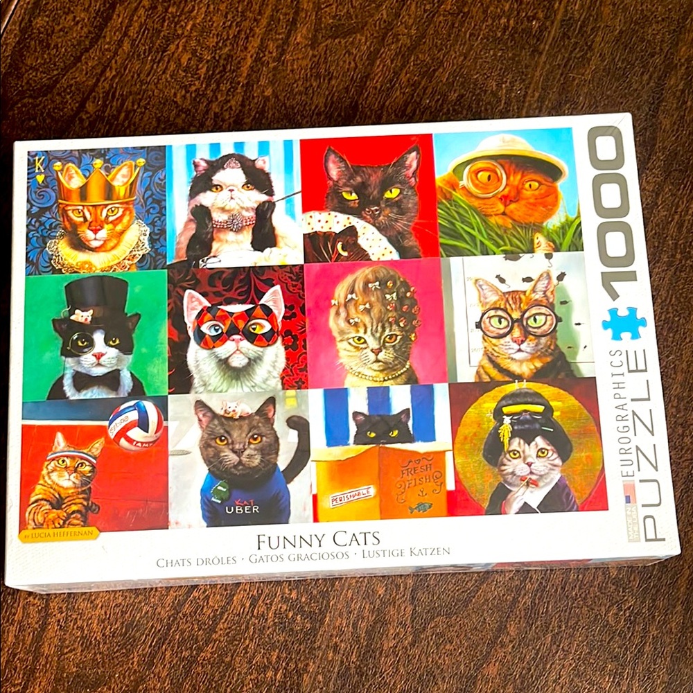 NEW SEALED Eurographics 1000 piece Funny Cats Puzzle
